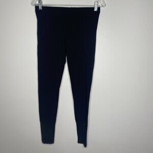 NEW LUUKAA Pants Women's US 6 Black Leggings Sheer Ankle Stretch Made in Turkey